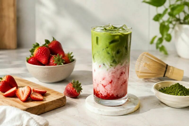 How to make strawberry matcha at home